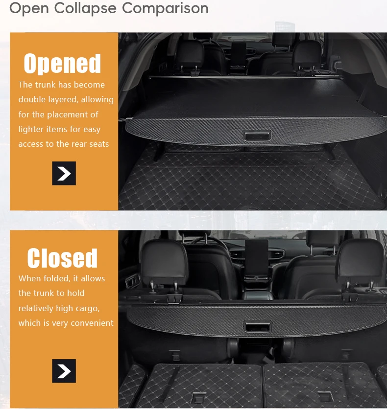 Retractable Rear Trunk Cargo Cover for BMW X3 2018-2025 Security Shade Cover Shield Waterproof All Weather (Black)