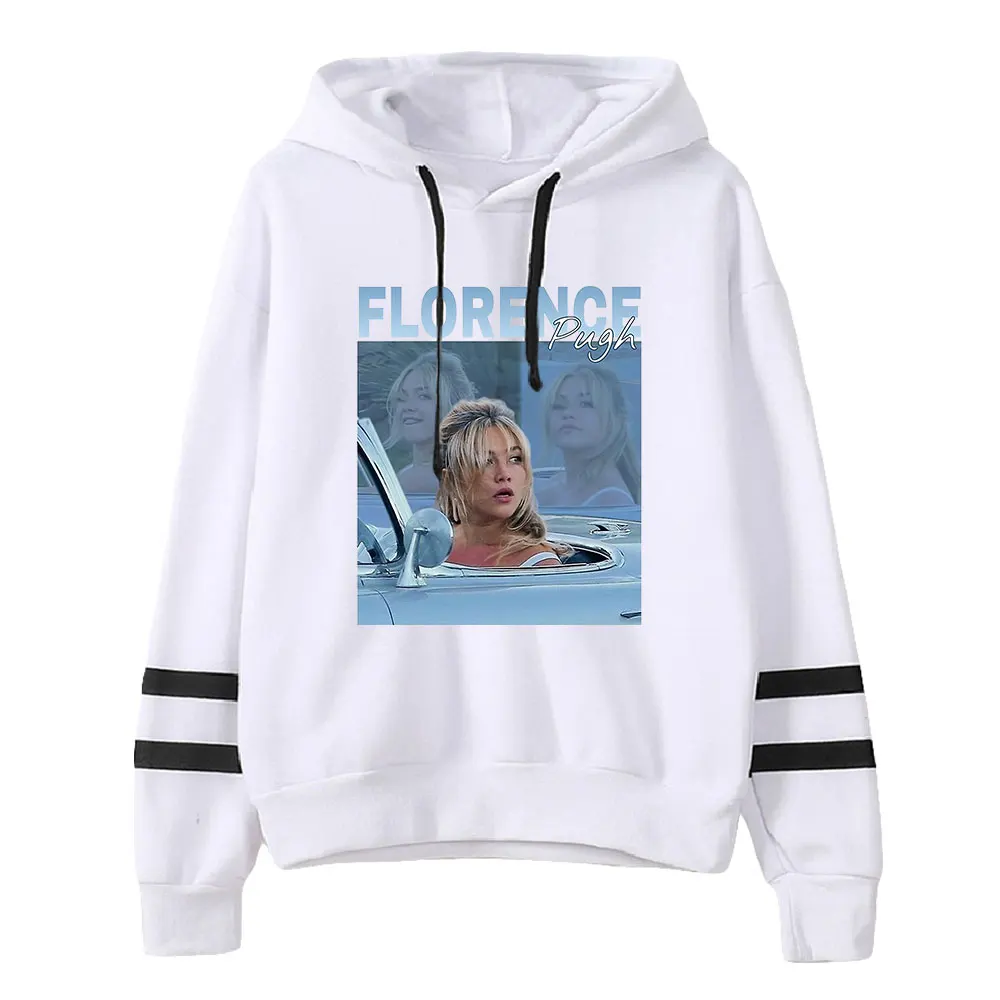 Florence Pugh Hoodie Cooking With FLO Merch Pocketless Parallel Bars Sleeve Women Men Hooded Sweatshirt 2023 Funny Clothes