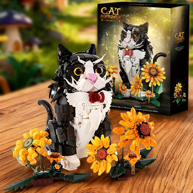 

Подсолнух, кошка, домашний декор, креативный орнамент, строительная игрушка, модель, сборочный комплект, серия животных, строительные блоки, подарок на день рождения для взрослых