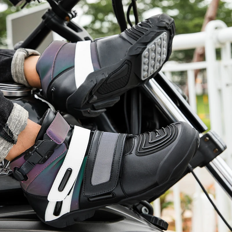 حذاء ركوب الدراجات النارية الواقي للرجال للفصول الأربعة ومضاد للانزلاق وجيد التهوية على الطرق الوعرة ومعدات السفر وركوب الدراجات #2