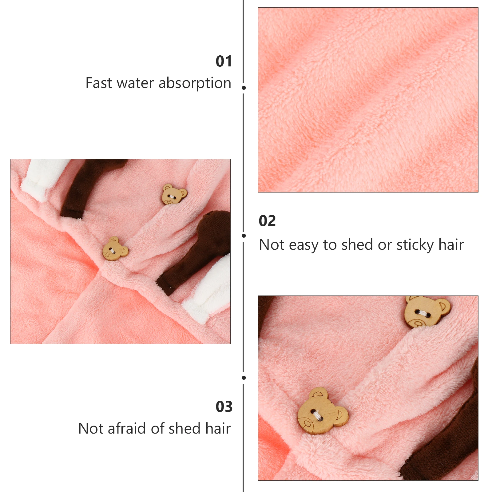 

Dry Hair Cap Quick Drying Head Towel Foldable Hair Dry Wrap Bath Hat Fiber Towel Cap Animal Ear Design For Women