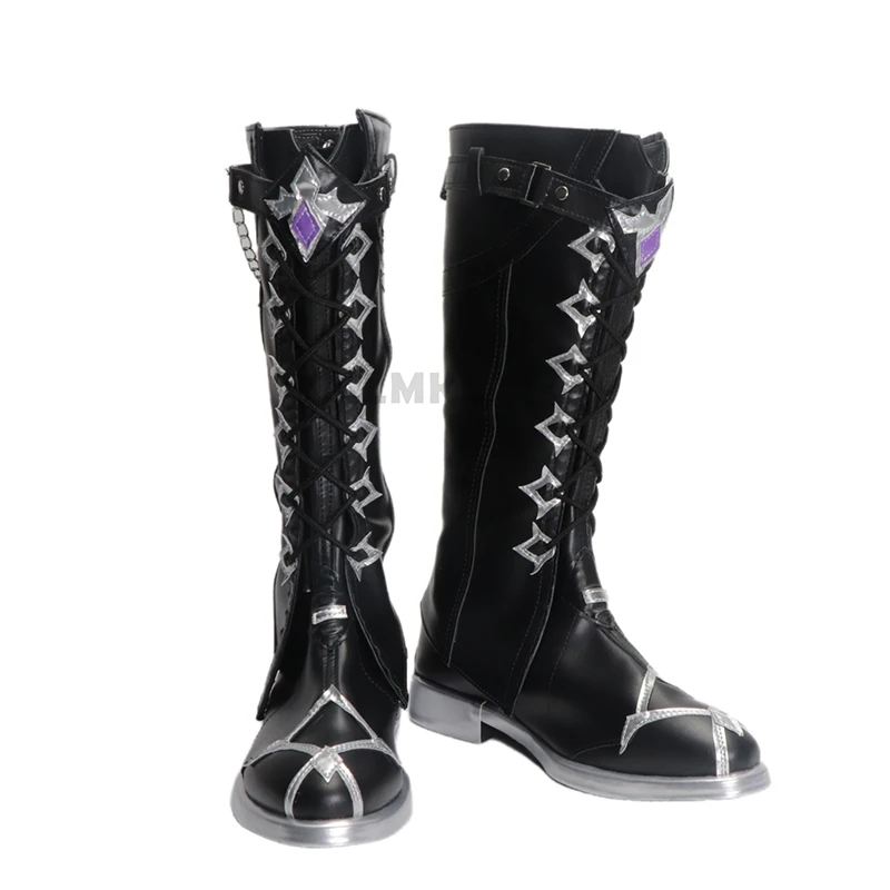 Game Genshin Impact Flins Cosplay Shoes Boots Black Long Boots For Women Men Halloween Carnival Roleplay Party Props Accessories