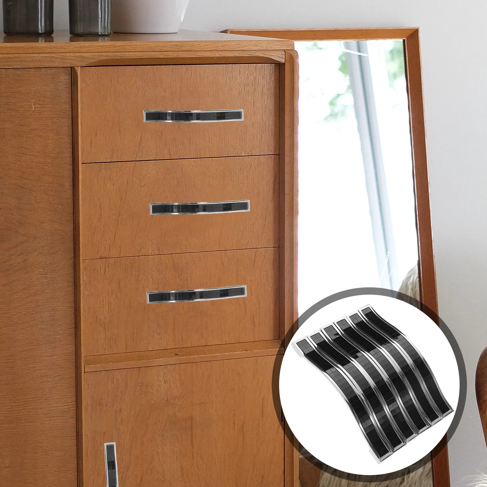 

6 Pcs Door Crystal Drawer Handle Handles for Dresser Drawers Pearlescent Modern Furniture