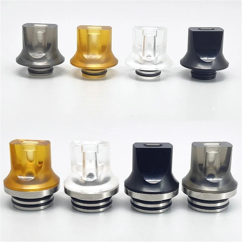 1PC 510/810 Drip Tip Flat Mouth Stainless Steel Acrylic Detachable Replacement Straw Joint