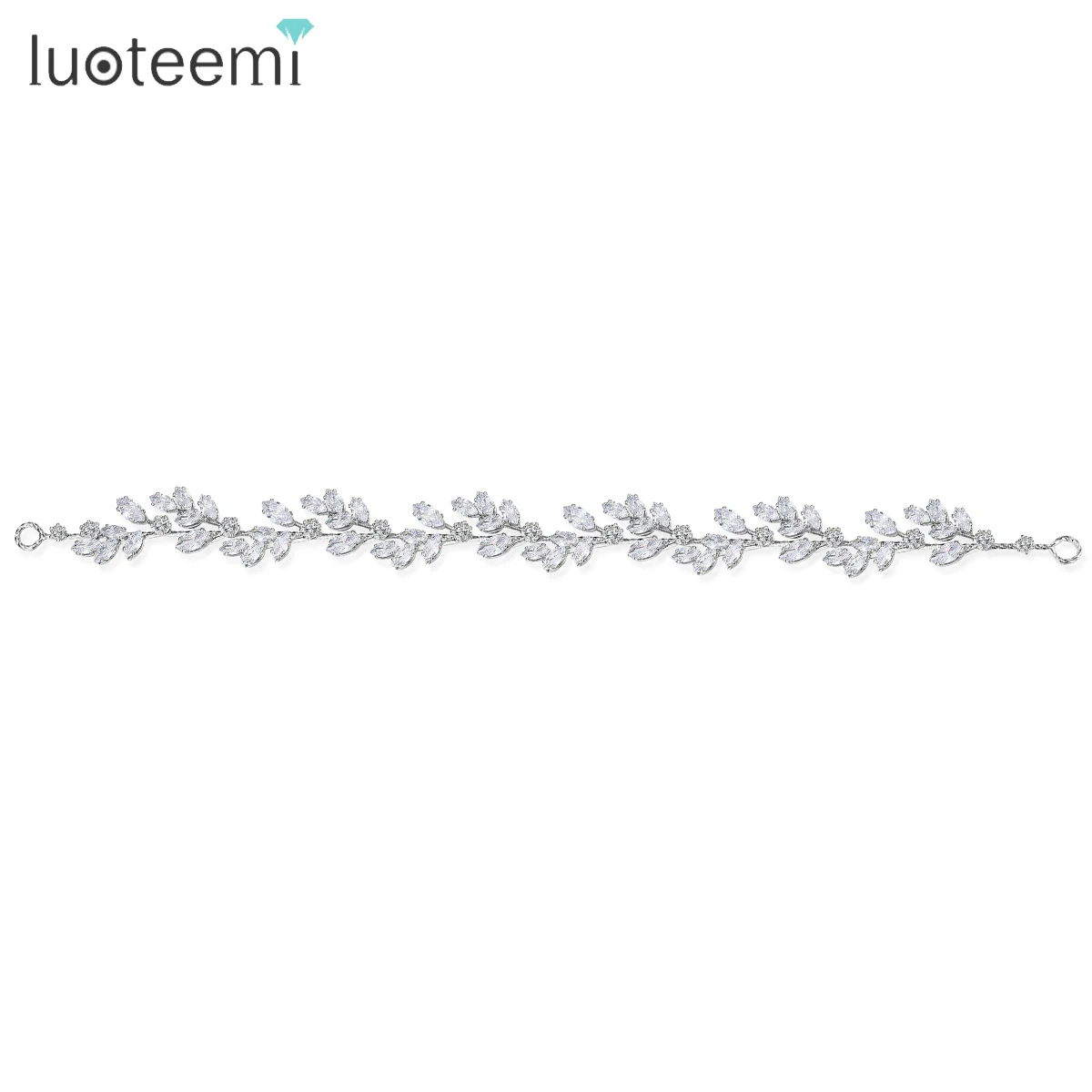 

LUOTEEMI Cubic Zirconia Flower Headband For Women Bride Queen Party Tiara And Crown Wedding Bridal Hair Accessories Christmas