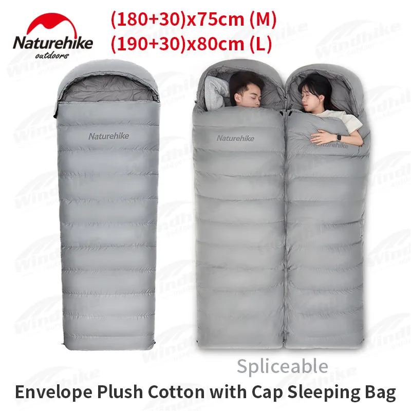 

Naturehike Outdoor Warm Duck Down And Cotton Sleeping Bag 650FP Splicing Waterproof Hiking Travel Camping Sleeping Bag 8~-13°C