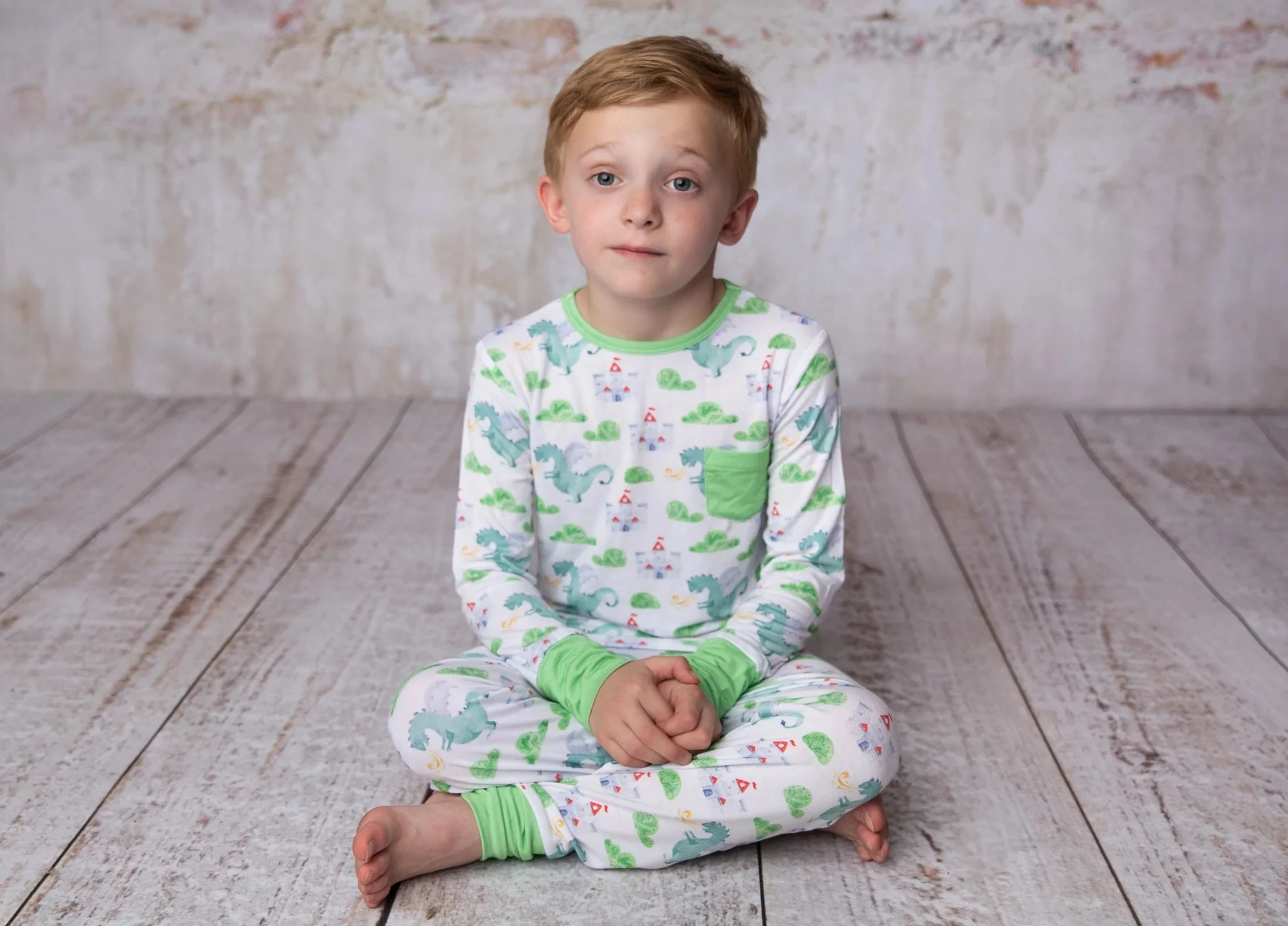 Custom Child Teenager / Teen Clothing Baby Sleeper 95% Bamboo Viscose 5% Spandex Kids Two Piece Pajamas for Boys