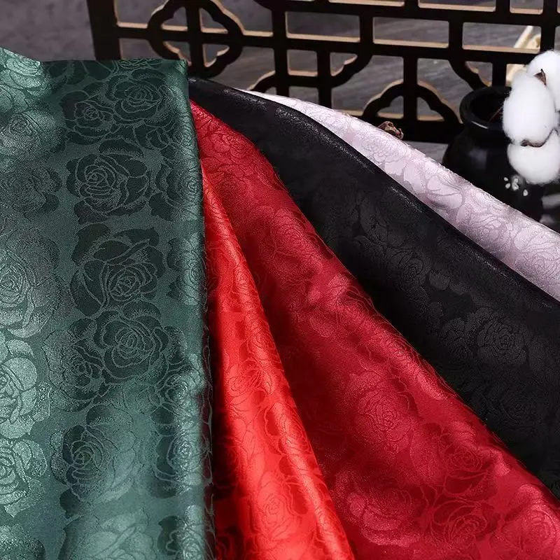 

300X150 см роза жаккардовый узор ткани дамасская для шитья Cheongsam кимоно материал DIY рукоделие атласная сумка для платья