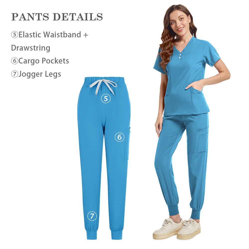 抗シワ洗えるソフト病院制服ホット販売ペット獣医ナーススクラブセット女性医療スクラブセット女性医療アクセサリー