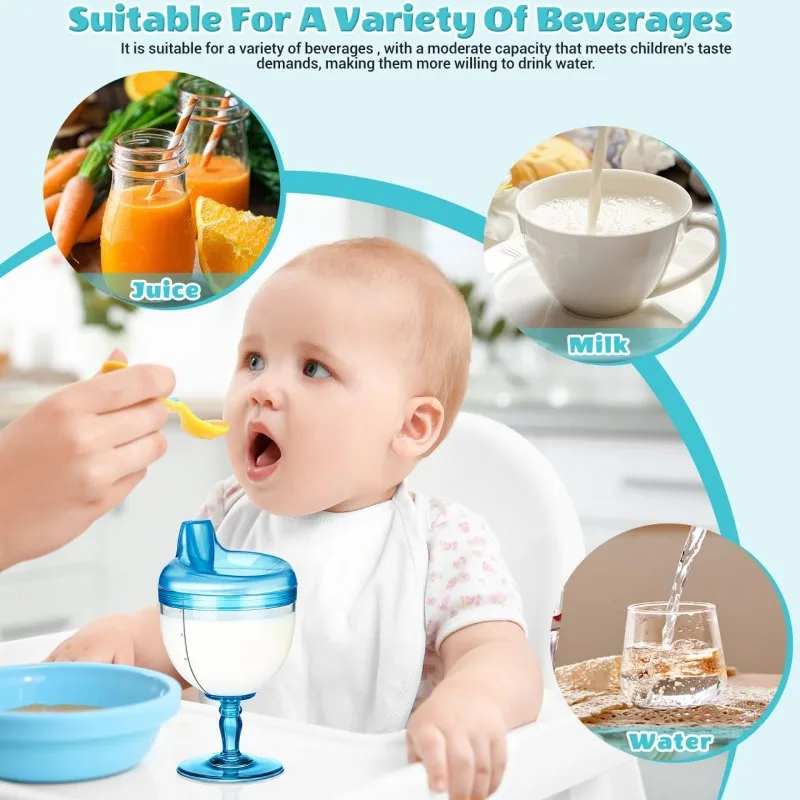 Auslaufsicherer Baby-Trinkbecher Plastik-Weinglas Milchflasche für Kleinkinder Trainingsbecher für Zuhause Outdoor Party Zubehör – Detail 3