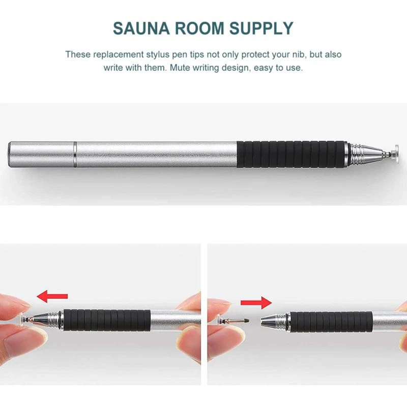 Pointe disque remplacement, pointe stylet, pointe disque ronde transparente pour écran