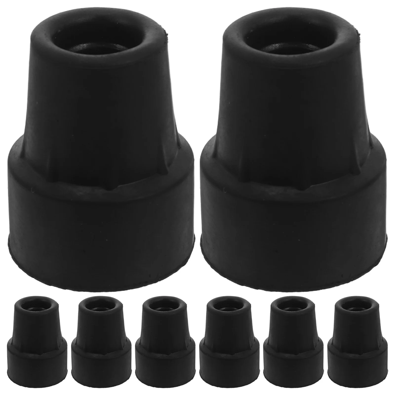 

8pcs For 19Mm Cane Bottom Rubber Heavy Duty Walking Stick Tips Replacement Foot Pads Shock Absorption Comfort Grip
