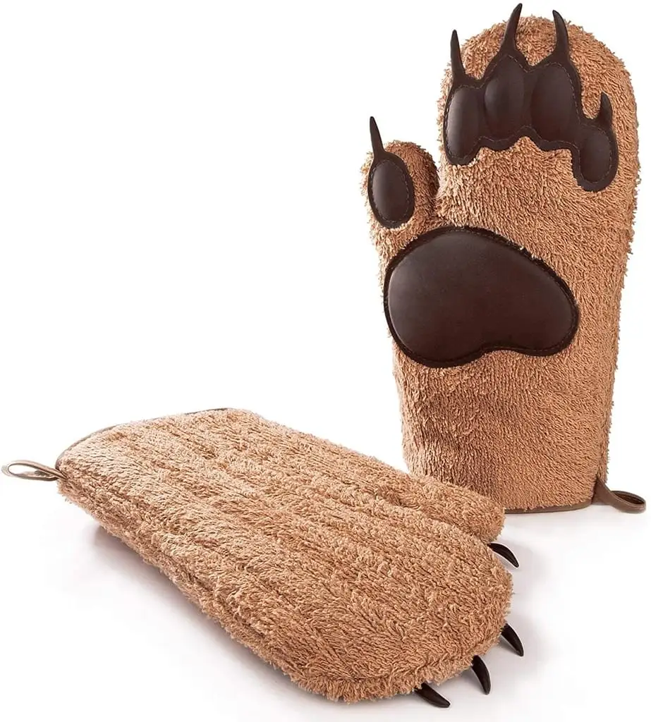 

esigner bear baking gloves, THE eye-catcher in every kitchen, pot gloves, oven gloves, kitchen gloves, gift
