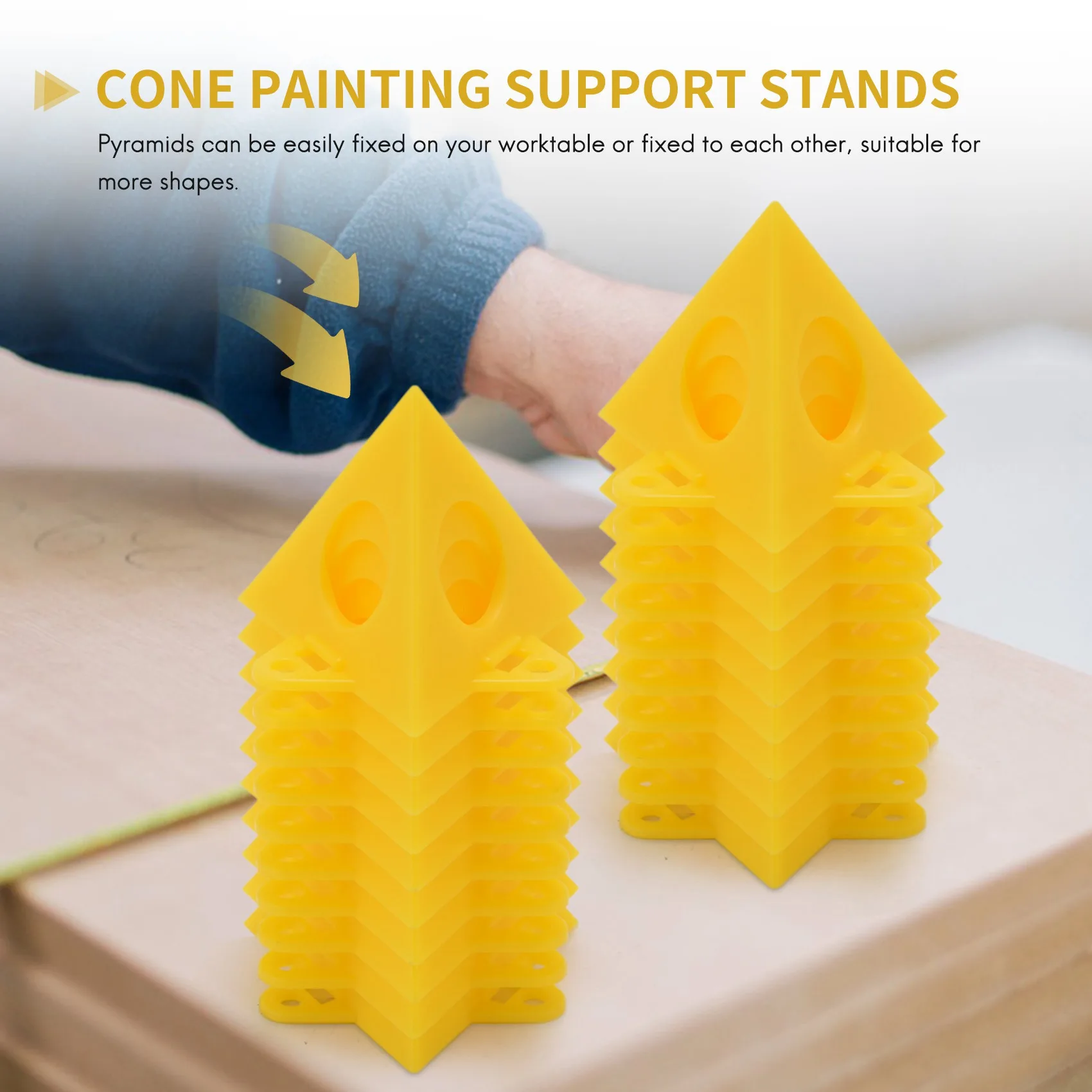 20Pcs Painter's Pyramid Stands,Cabinet Paint Stands for Canvas Cabinet Door Risers,Pouring Paint Canvas Support Stands