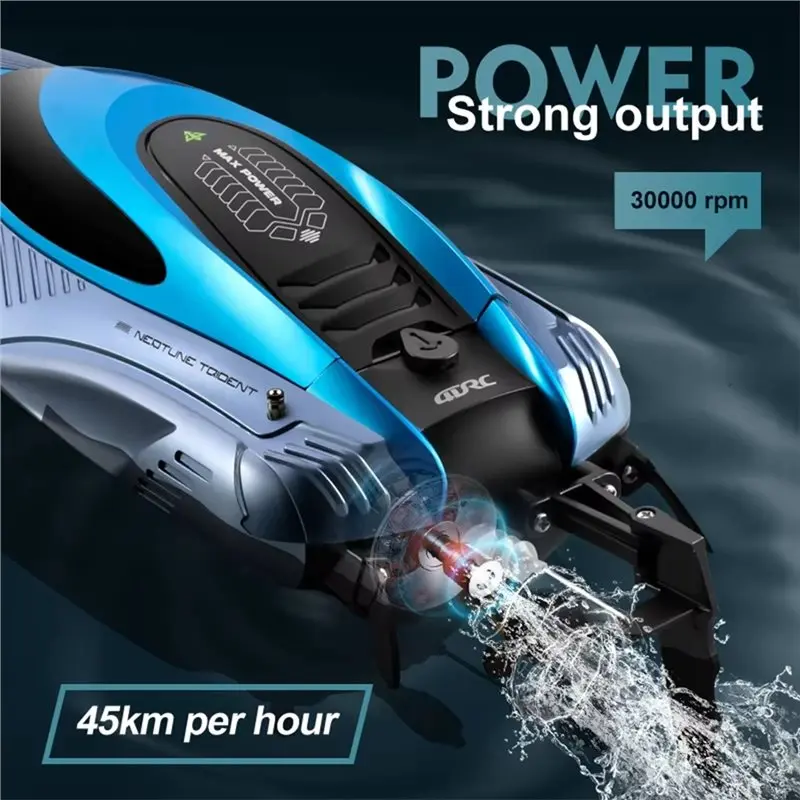YSUN-S3 High-Speed Water Boat Electric Remote Control Speedboat Charging Motor Children Ship Model Gift Large Silver