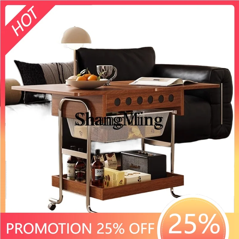CL abnehmbarer Couchtisch, multifunktionaler Aufbewahrungswagen, Haushaltsrad, klappbarer Kantentisch
