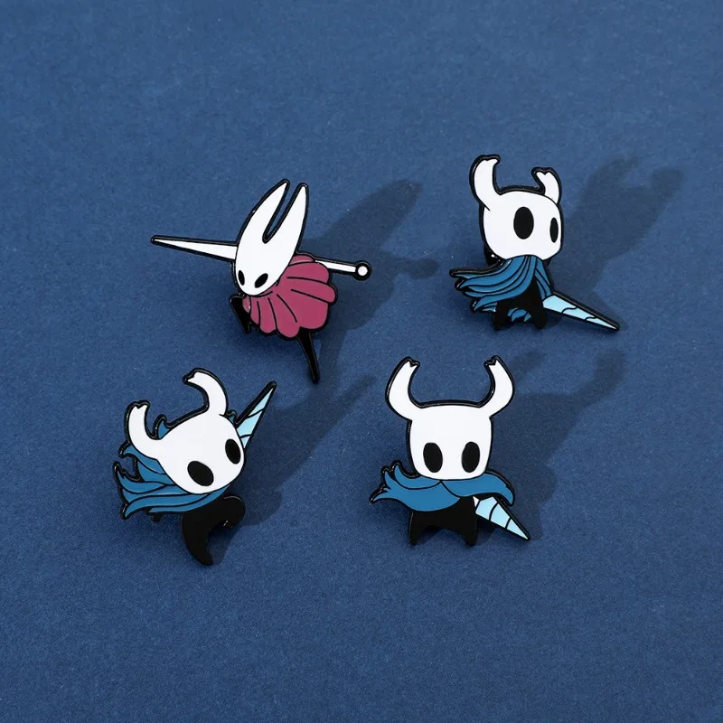 

4Pcs Hollow Knight Enamel Pins Cute Cartoon Metal Brooch Game Jewelry Badge for Backpack Pins Accessories Gifts
