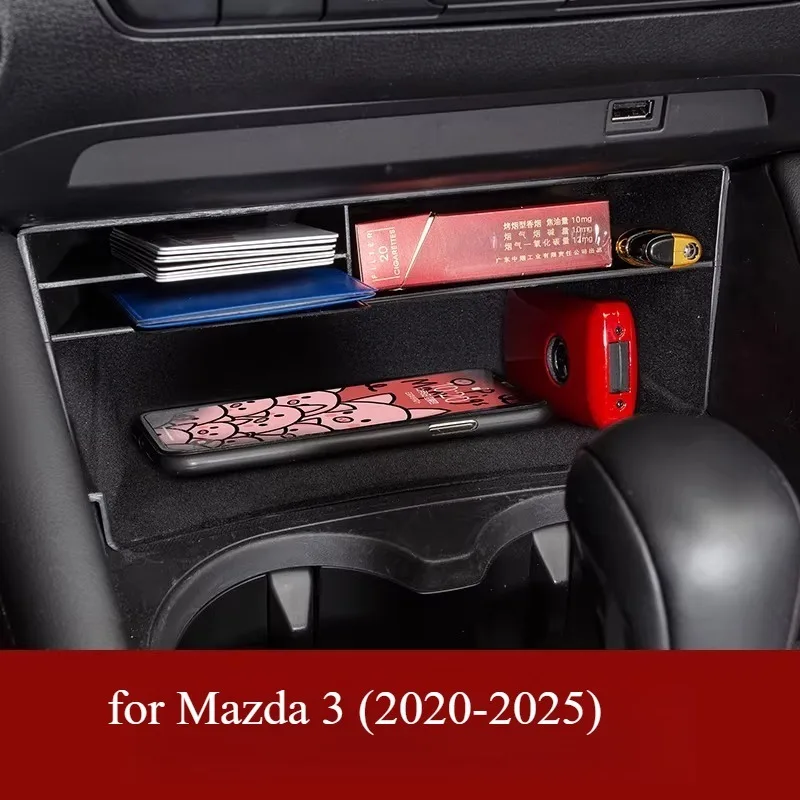 Mittelkonsolen-Organizer für Mazda 3 (2020-2025) – Unterteiltes Aufbewahrungsfach, Innenraum-Modifikationszubehör