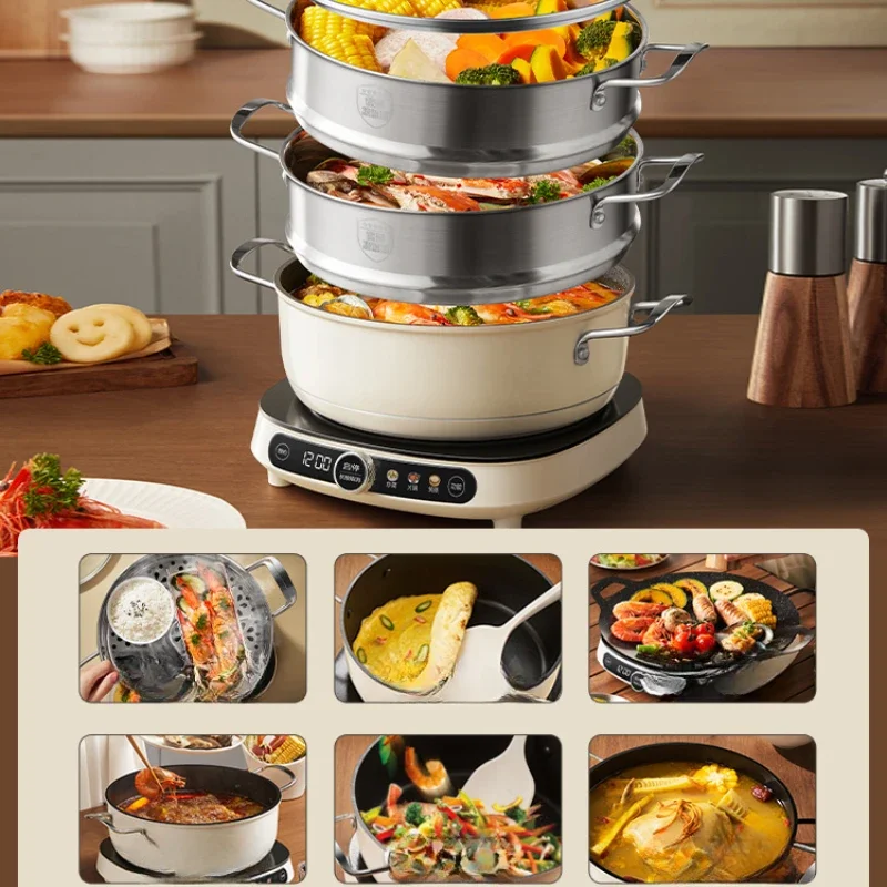 Electric Steamer Household New Stew and Cooking Integrated Electric Steamer Three-layer Multi-function Large Capacity