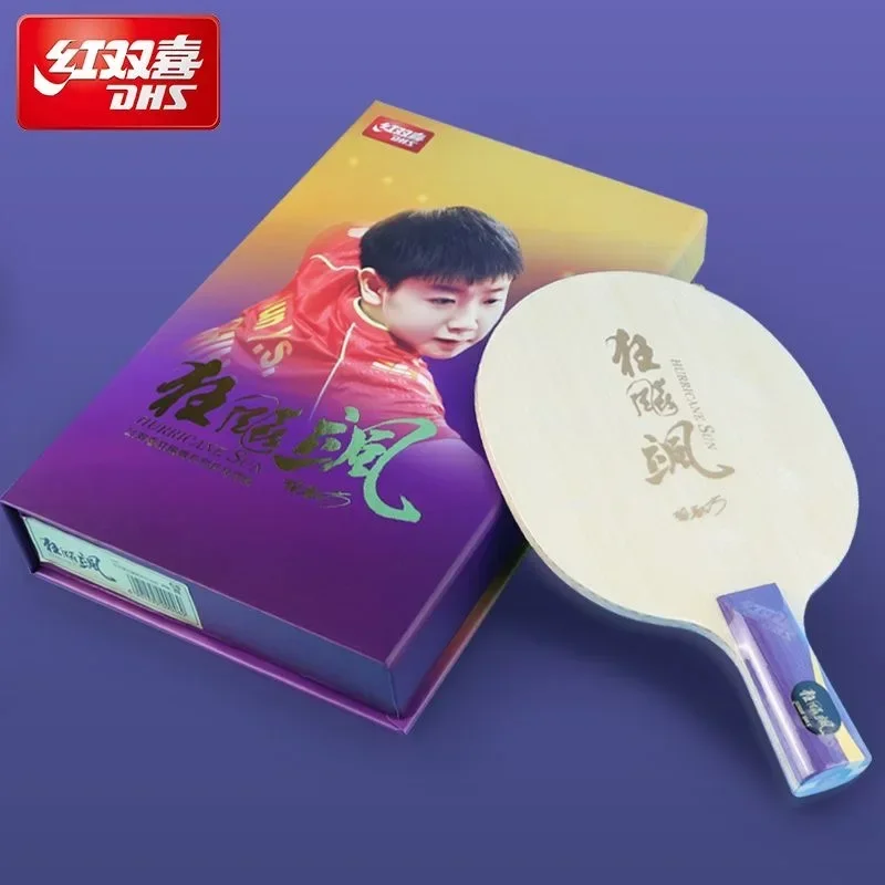 DHS-Hoja de tenis de mesa Hurricane Sun 5, madera, 2 AC OFF ++, hoja de ping pong de Sun Yingsha, campeón del mundo con caja Original