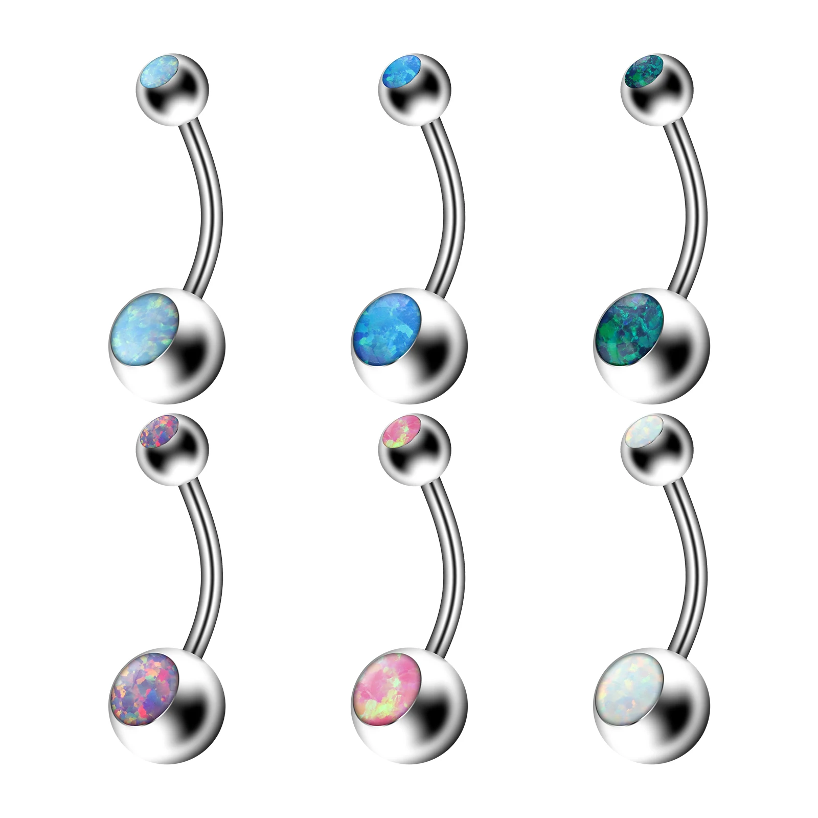 Popular Bellybutton Ring and Button Classic Double Headed Aobao Colorful Bellybutton Staples Fashion Puncture Jewelry