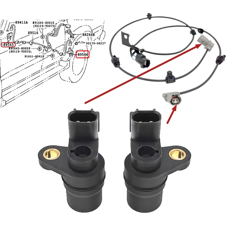 Rear L/R ABS Wheel Speed Sensor 89546-0K010 89545-0K010 For Toyota T100  Tacoma 1995-2006 Hilux 89546-0K040