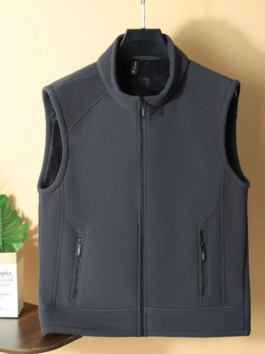 

Новая повседневная утепленная жилетка свободного кроя для мужчин, осенне-зимняя теплая куртка-жилет, утолщенная зимняя верхняя одежда для мужчин среднего возраста