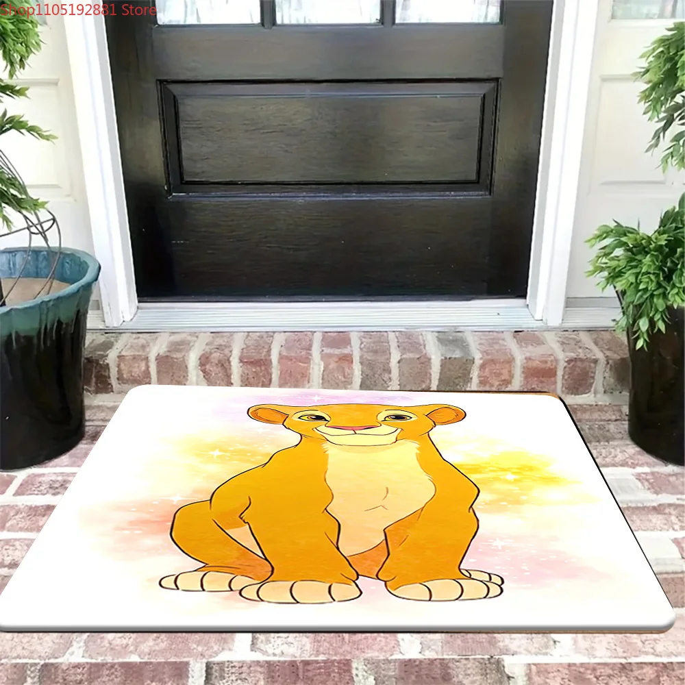 Disney The Lion King Young Kiara - Felpudo de acuarela, antideslizante, para interior/exterior, decoración adorable con personajes de leones, clase A