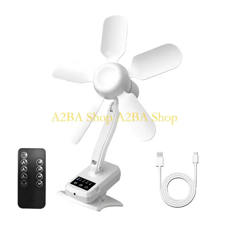 A2BA 3 Speed Desk Fan Rechargeable Small Travel Camping Table Fan Strong Quiet Fan view 4