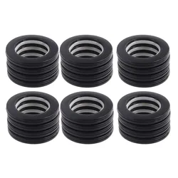 30 Pack Black Plastic Curtain Grommets, Inner Diameter 40mm Silencer Sliding Low Noise Curtain Rings for Window Curtain Hanging