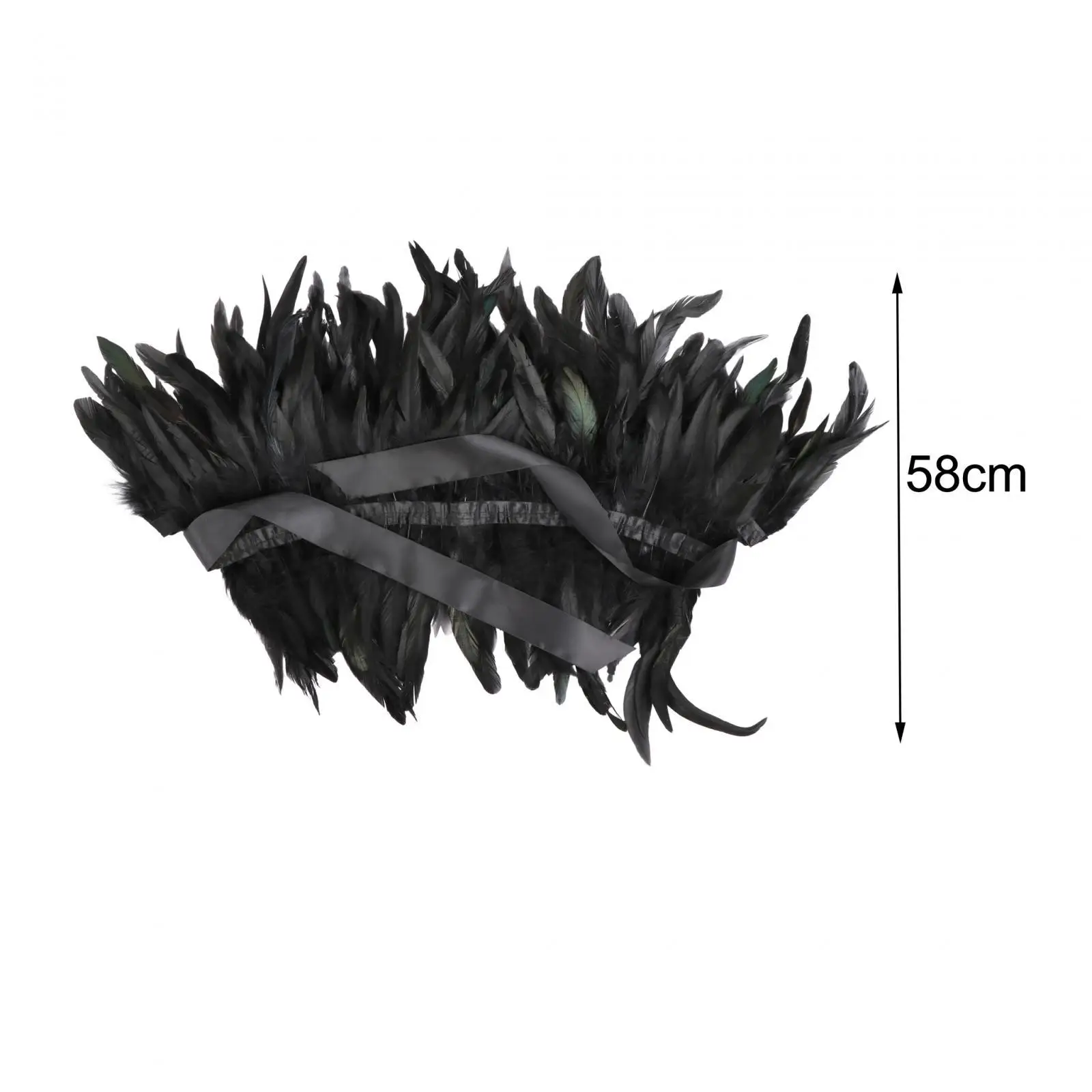 ريشة تتغاضى شال الشرير الساحرة زي الملحقات الدانتيل يصل ديكور القوطية الدعائم فستان حفلة الهالوين وشاح Capelet #6