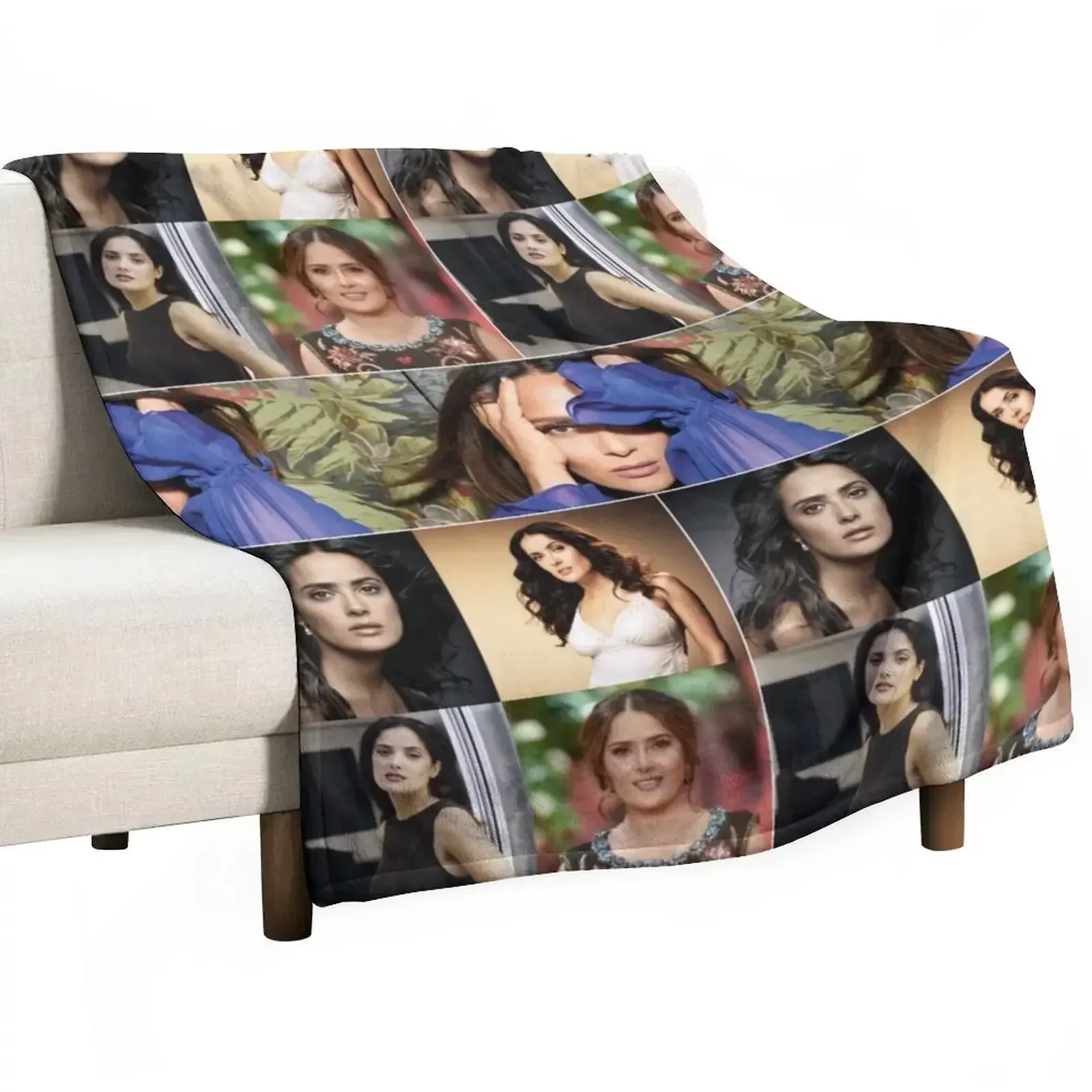 

Salma Hayek Mexican-American actress Beautiful Aesthetic Photos Collage - 2 Throw Blanket Heavy Blankets For Bed Blankets