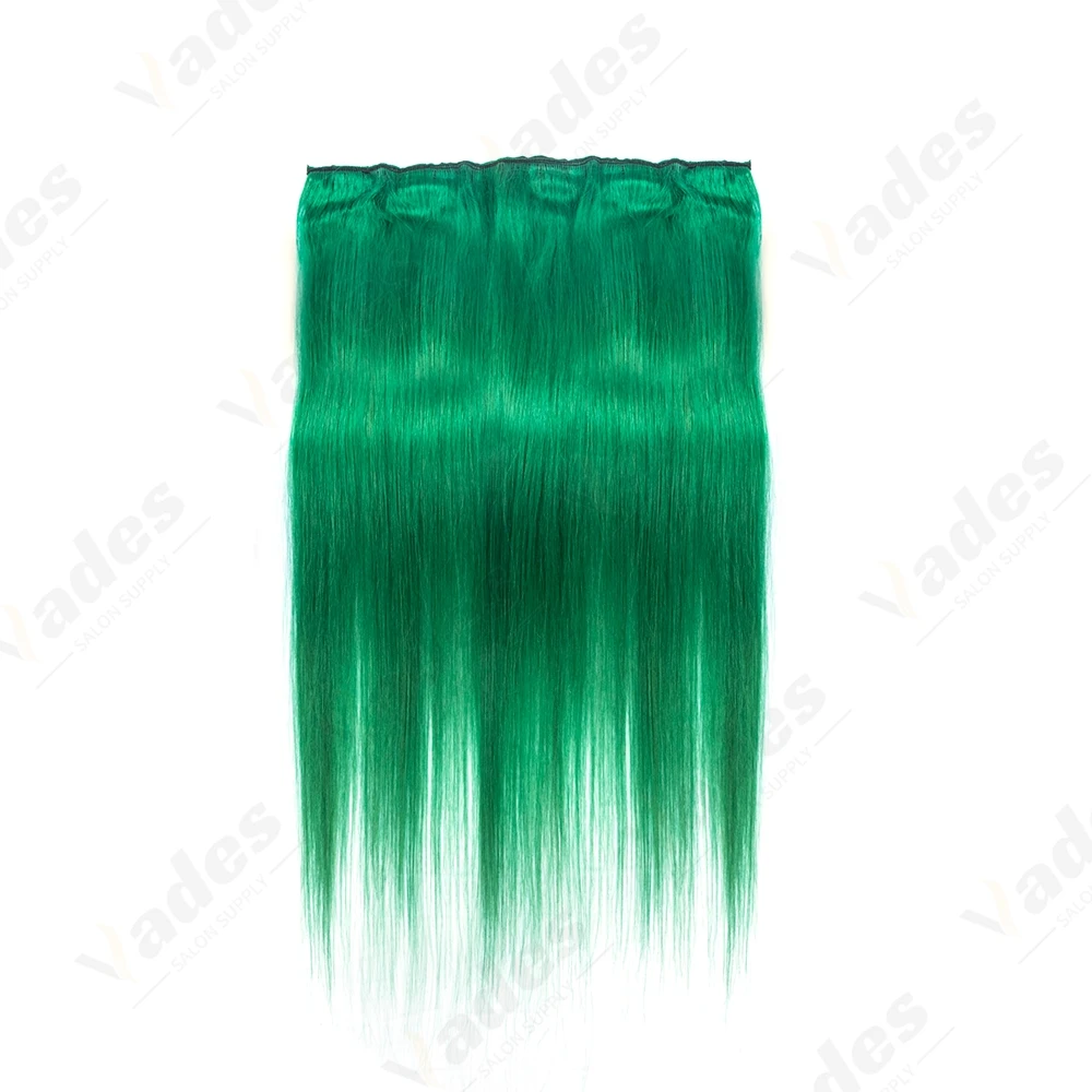 16Inch Colored Clip in Human Hair Extensions Real Human Hair One Piece for Women with Thinning Hair Add Volume Repeated Use 40G