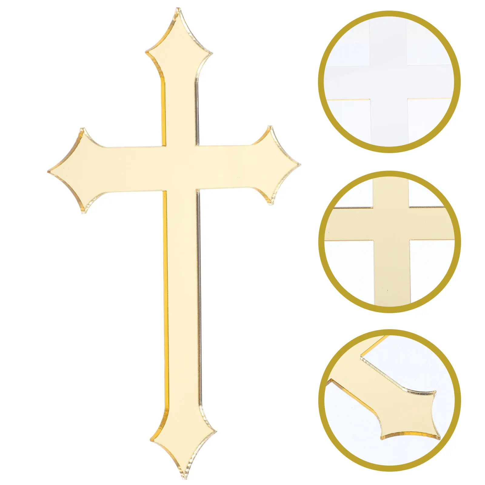 

10Pcs Cross Dessert Toppers Lightweight Acrylic Cake Inserts for Baptism Wedding Anniversary Party Cake Decorations