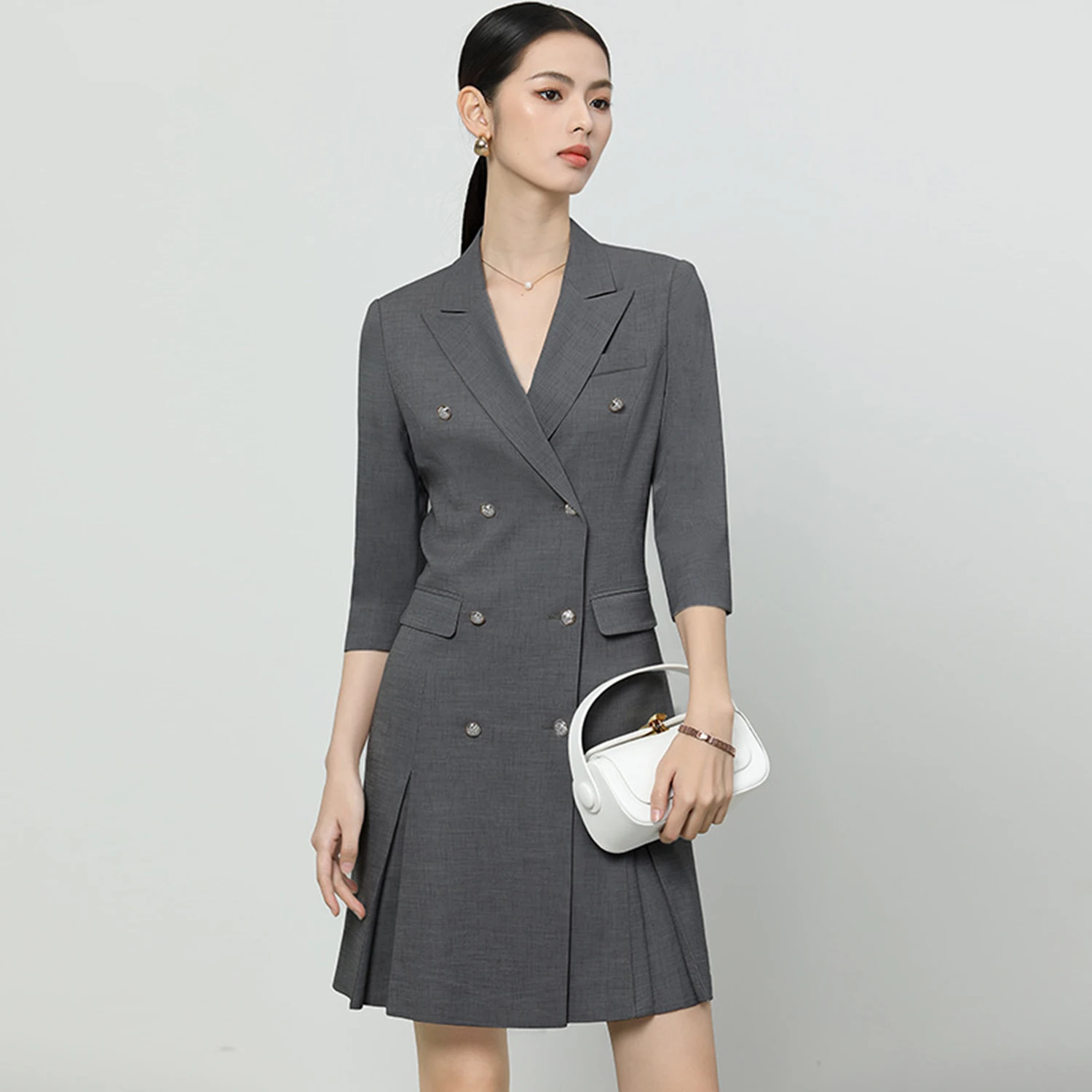 Różowa damska marynarka i spódnica Allingentle, długi płaszcz do noszenia na co dzień, do biura, z możliwością personalizacji.