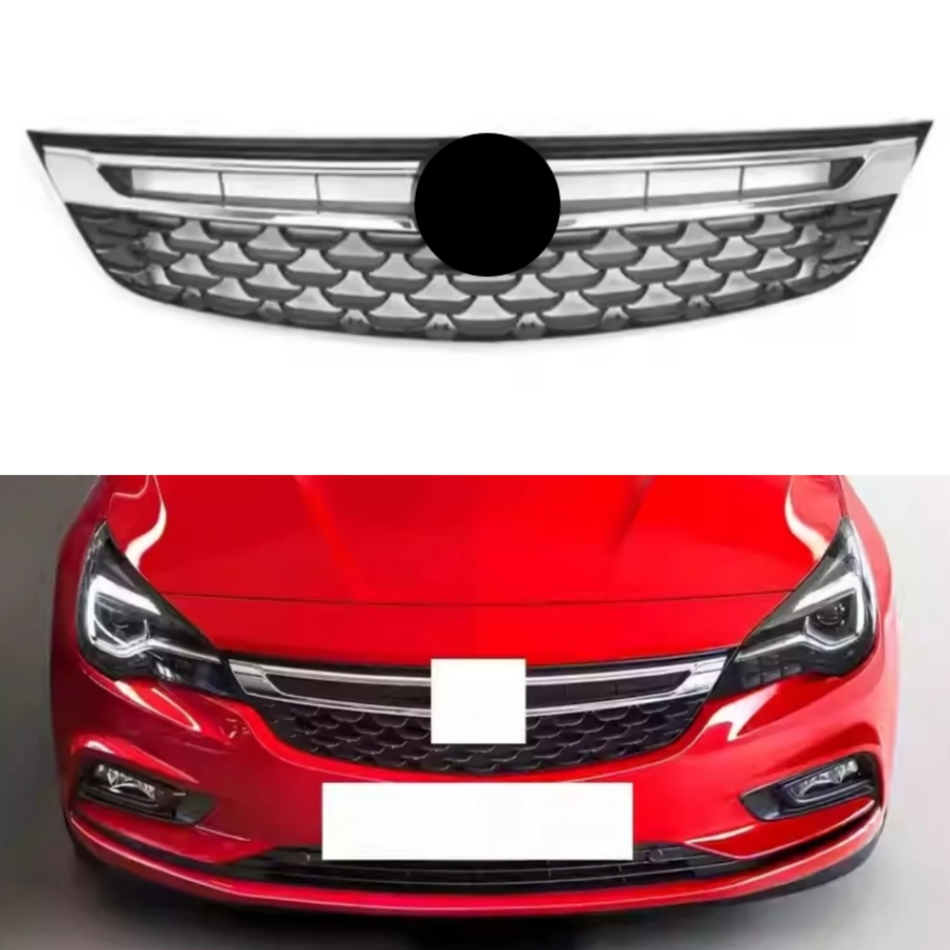 

Chrome Front Grille Radiator Grill for Opel Astra MK7 2015-2018 Front Bumper Net Car Auto Accessories