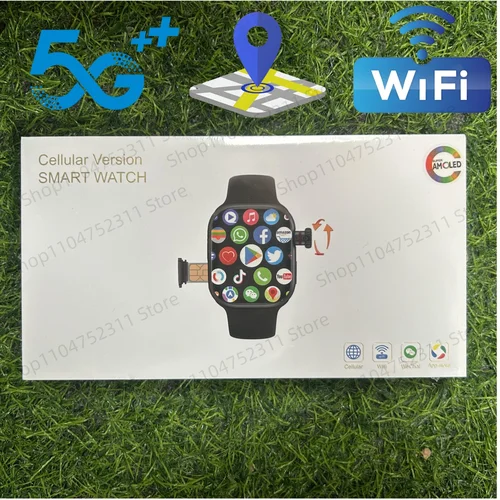 Reloj CD99 X 5G smartwatch Reloj inteligente AMOLED 5G LTE de 2,29 pulgadas con 180 °   Cámara giratoria GPS WiFi Ranura para tarjeta SIM Monitoreo de salud