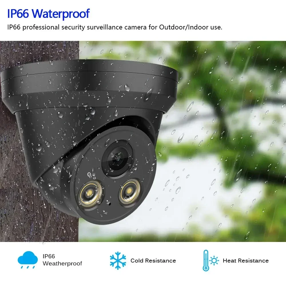 Metal 8MP 4K Dual Light Full Color Night Vision IP Camera H.265 Built-in Mic PoE Security Camera CCTV Audio Home Dome Camera