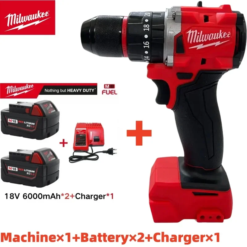 

Original Milwaukee 18V/20V battery cordless impact drill brushless electric drill 20+3 torque hammer portable power tools