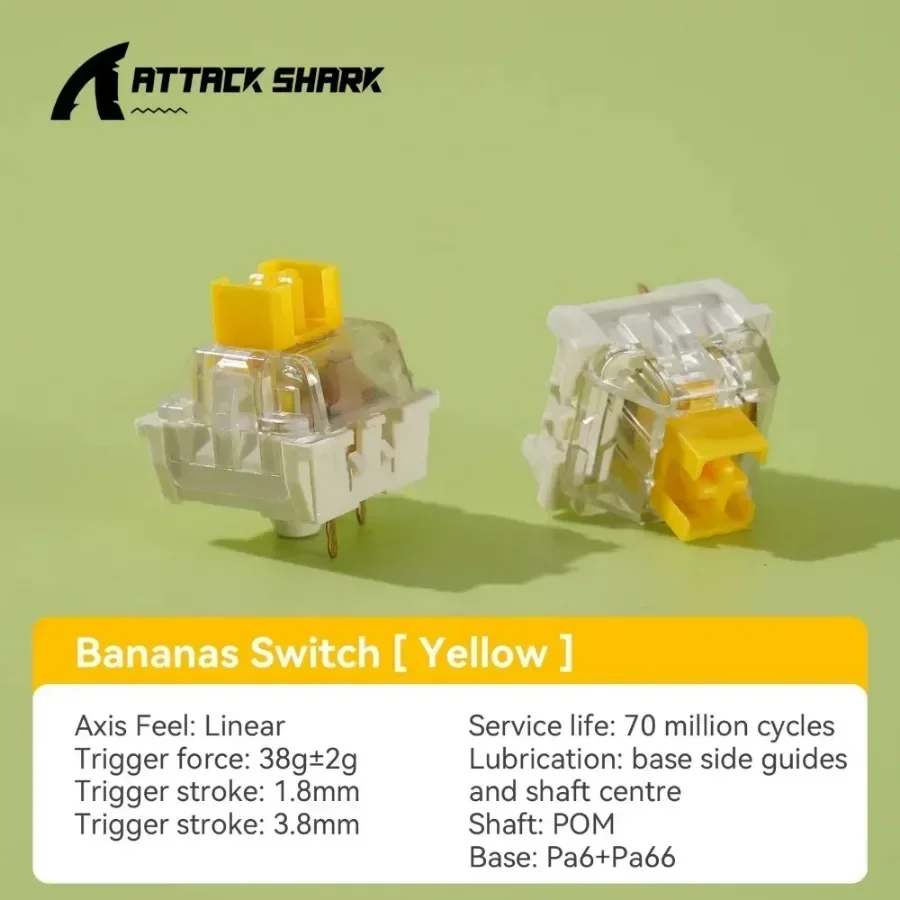 Attack Shark Hot-swappable Mechanical Keyboard Shafts Customized Linear Switch Mahjong Tone Glazed Switch DIY Tactile Switch