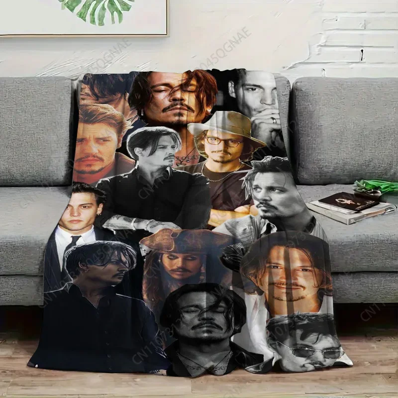 Custom Johnny Depp Themed Blanket Featuring A Pattern For All Four Seasons, Perfect For Adding Comfort To Your Bedroom, Sofa, Or