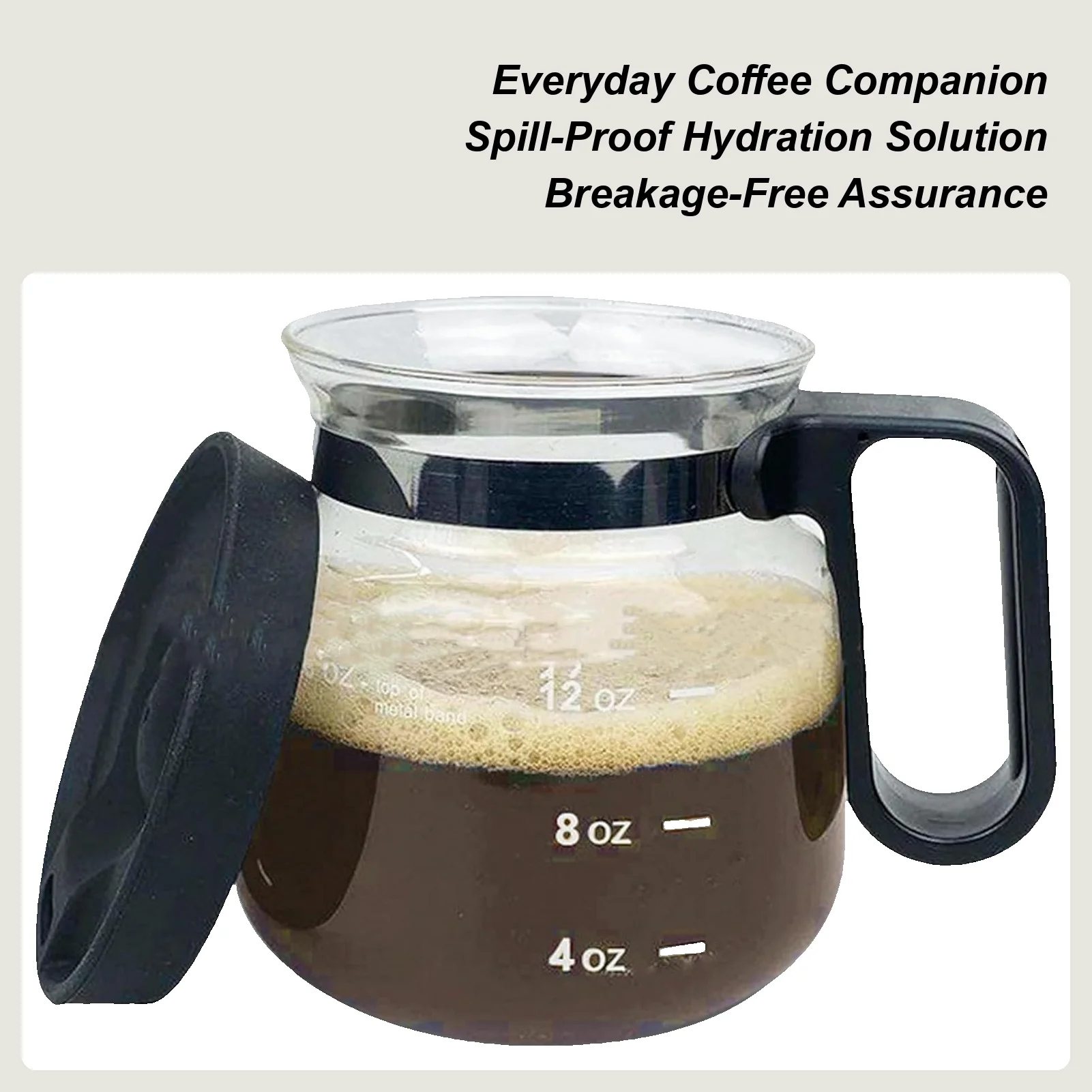 

Clear Glass Coffee Mugs 16oz Travel Coffee Cup Glass Mugs Pot Drinking Cups with Lid for Hot Cold Beverage Milk Latte Cappuccino