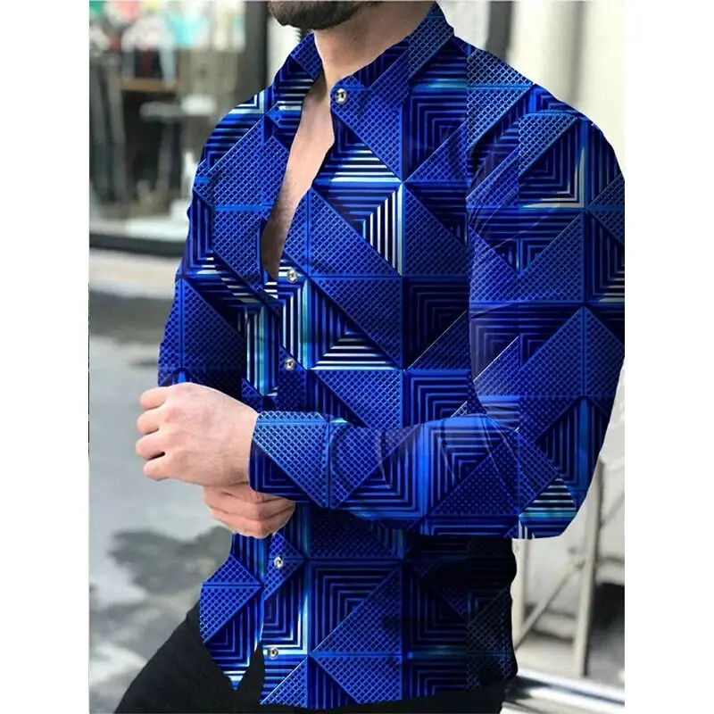 The New Men\'s Long-sleeved Basic Daily Casual Shirt Classic Design Button-down Shirt Slim Fit Printed Shirt Business Shirt S-6XL