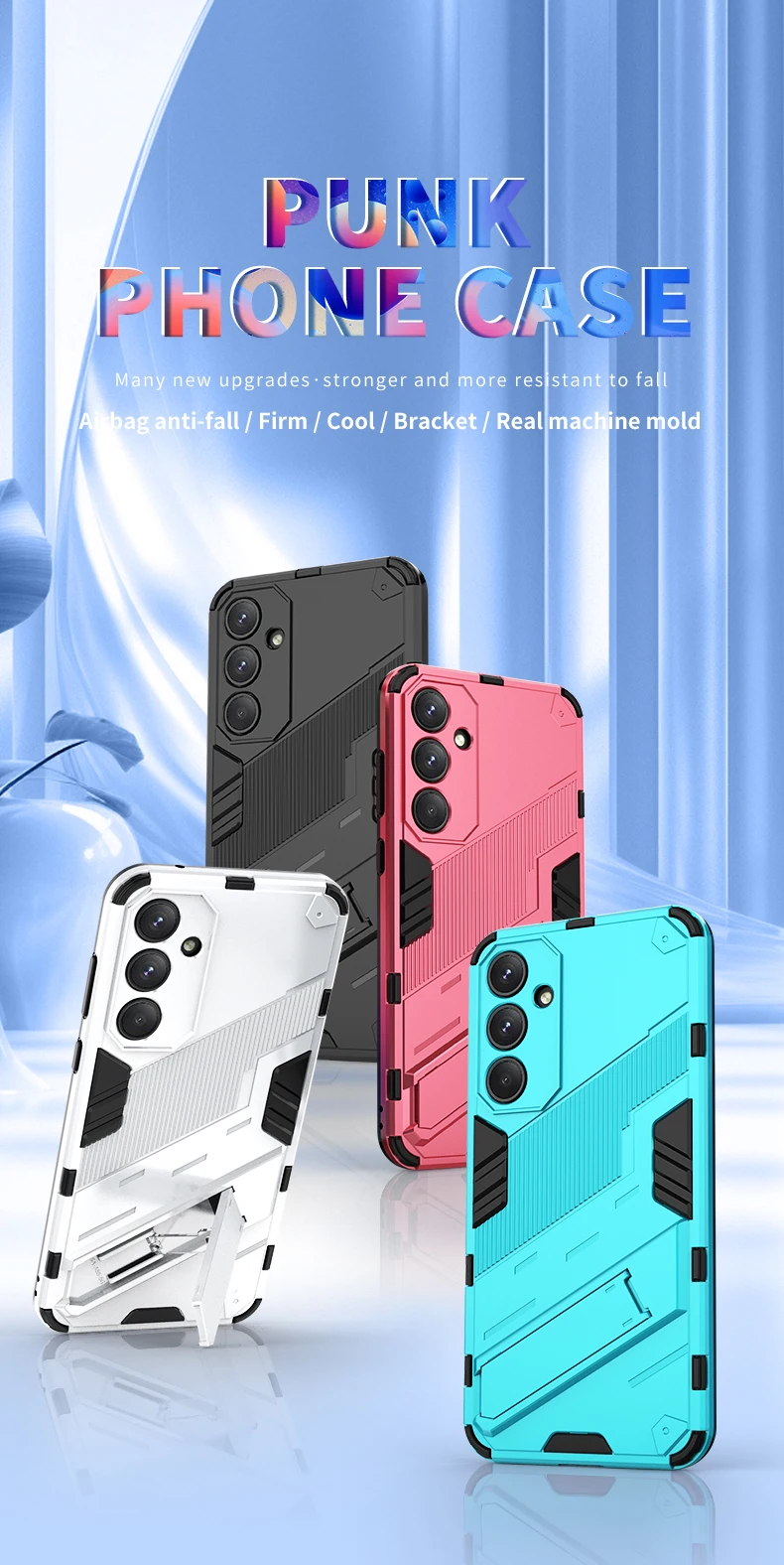 Einfarbige matte Rüstung Halterung vier Ecken stoß feste Handy hülle für Samsung S24 Ultra S21 S22 S23 Ultra Plus A55 A54 A53 A52 – Detail 1