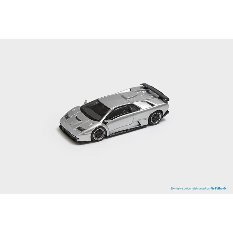 PreSale SH 1:64 Diablo GT 1998 Silver White Black Opened Hood Diecast Diorama Car Model Toys Stance Hunters