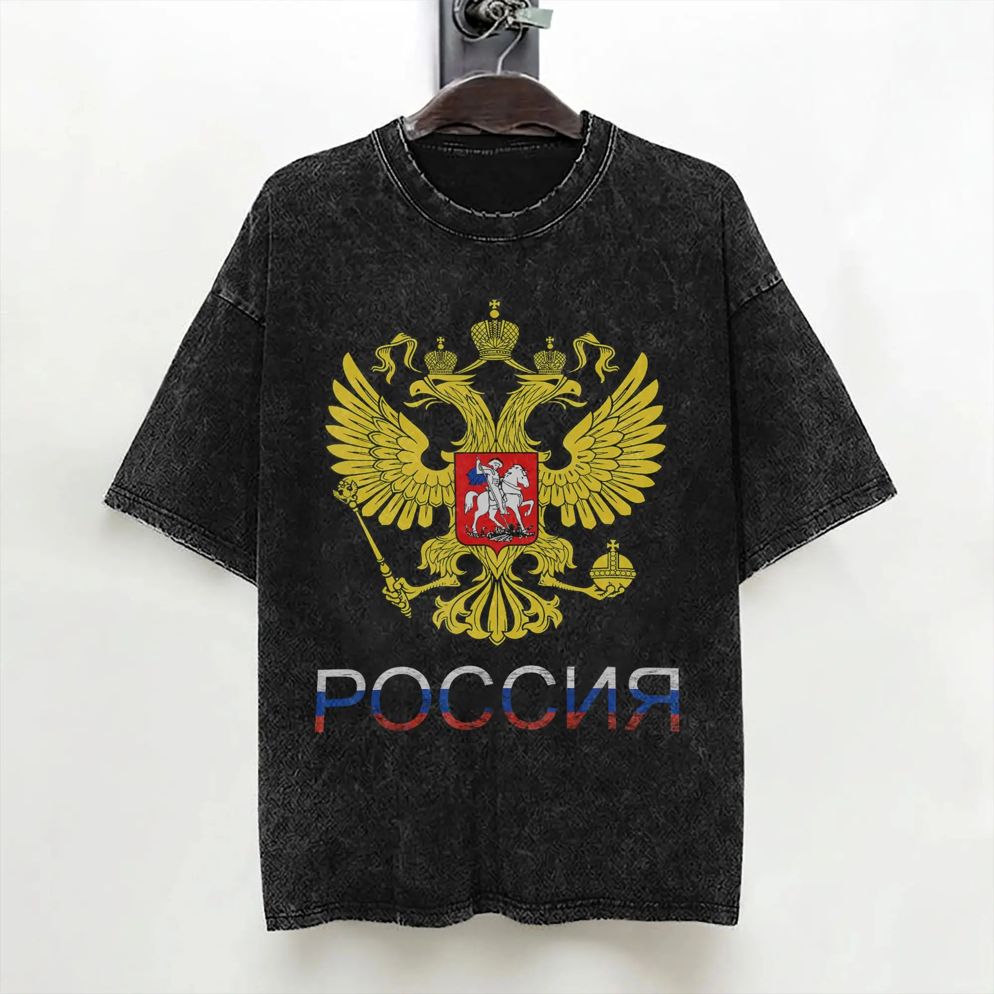 Russia Russian Eagle USSR Russian CCCP T Shirts Washed 100% Cotton Harajuku T-Shirt  Novelty for Men Women Streetwear Tee Shirt