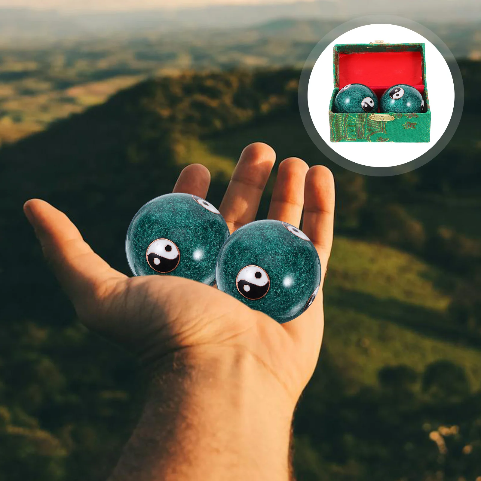 

Exercise Baoding Balls 2 Pcs Handheld Massage Tool for Trigger Point Therapy Stress Relief Enamel Health Care Device