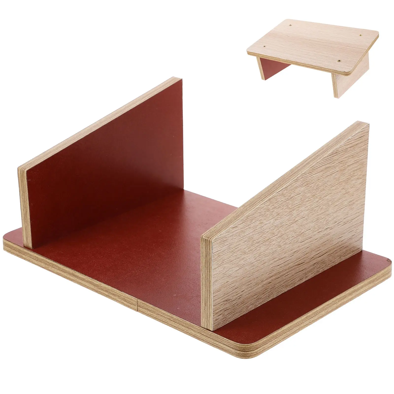 

Wooden Step Stool 34x23.8x14.3cm Oak Color Non Slip Bath Bedroom Office Use Foot Rest Small Square Household