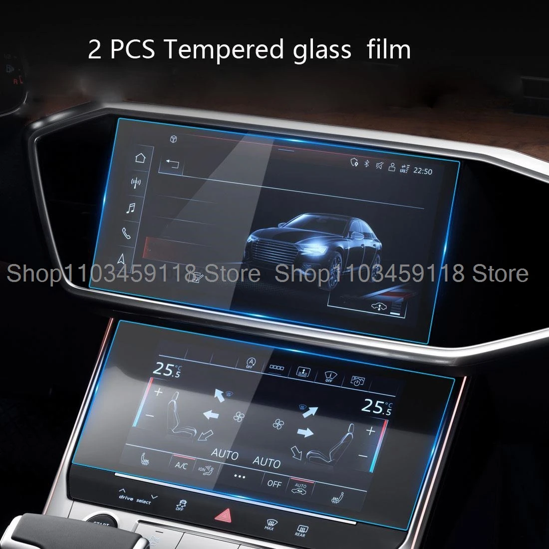 Tempered glass screen protector film for Audi A6 A7 2019 -2021 car multimedia system touch screen  anti-scratch film