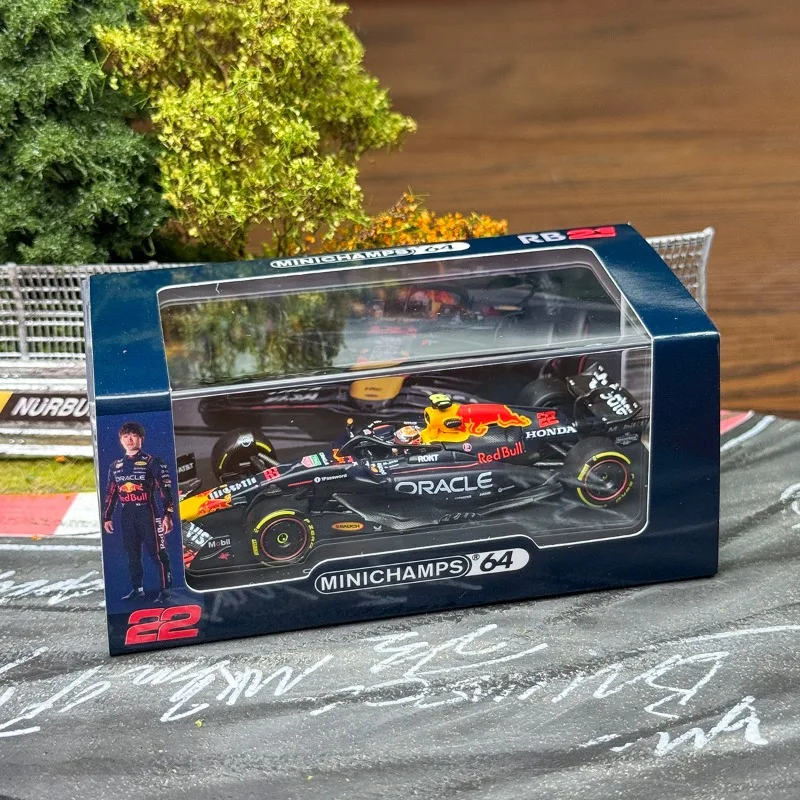 MINICHAMPS 1:64 F1 RB21 GP 2025 modelo de carro de liga estática de simulação, brinquedo de presente de festival para meninos, ornamento de coleção para adultos.